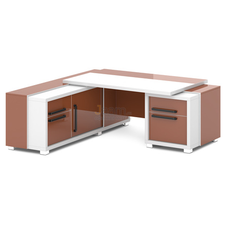 Кабинет руководителя Стол руководителя с греденцией и тумбой L-113пр/л