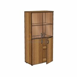 Мебель для персонала Офисный шкаф низкий со стеклом ЛФ223