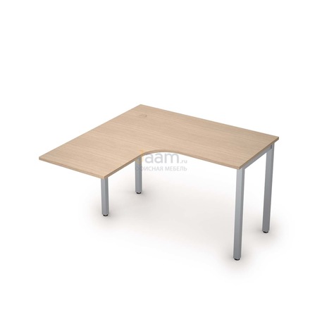 Мебель для персонала Стол криволинейный на металлических опорах левый 2М.128