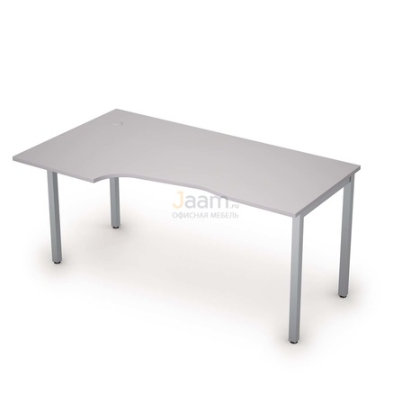 Мебель для персонала Стол криволинейный на металлических опорах левый 2М.120