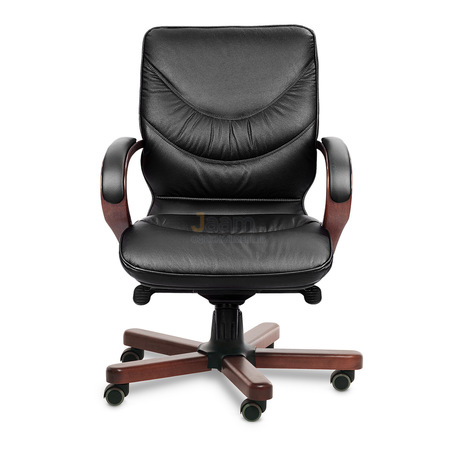 Кресло LEEDS WOOD B кожа+кож.зам.