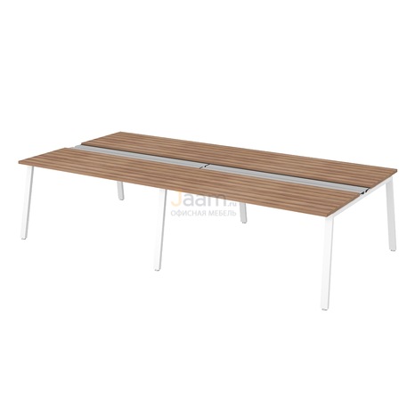 Мебель для персонала Рабочая станция на металлокаркасе с щетками ПК-ТНП-СР320Х160Н4/МКА/БЭ/КК