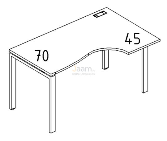 Мебель для персонала Стол эргономичный правый "Классика" на металлокаркасе UNO Б1 044 БП