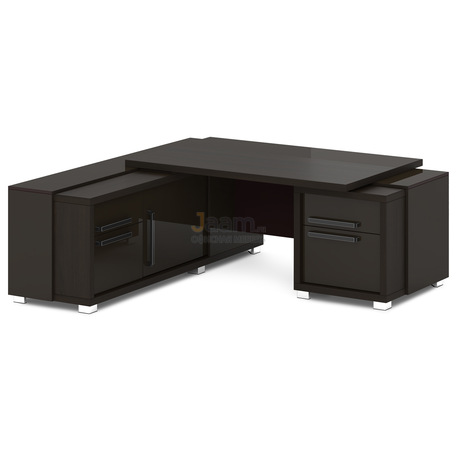 Кабинет руководителя Стол руководителя с греденцией и тумбой L-113пр/л