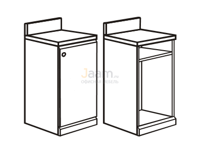 Мебель для гостиниц Офисная тумба с воротником под холодильник правая (для холодильника 60х60х85) R5212V