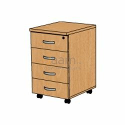 Мебель для персонала Офисная тумба мобильная с 4 ящ. с замком ТФ201