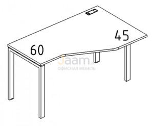 Мебель для персонала Стол эргономичный правый "Техно" на металлокаркасе UNO Б1 056 БП