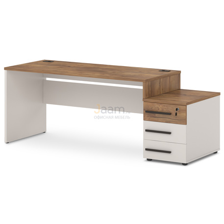 Мебель для персонала Стол с опорной тумбой правый T-26пр