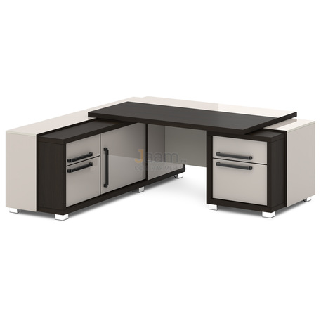 Кабинет руководителя Стол руководителя с греденцией и тумбой L-113пр/л