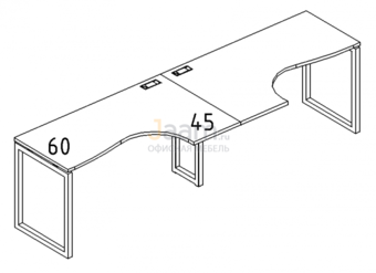 Мебель для персонала Рабочая станция со столами эргономичными "Классика" на металлокаркасе QUATTRO Б4 033-2 БП