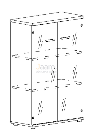 Мебель для персонала Офисный шкаф средний закрытый А4 9364