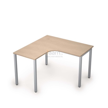 Мебель для персонала Стол криволинейный на металлических опорах левый 2М.128