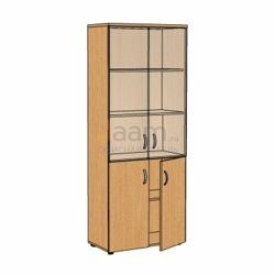 Мебель для персонала Офисный шкаф со стеклом пр./бронза ЛФ217