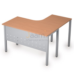 Мебель для персонала Стол криволинейный на металлических опорах левый 2МК.128