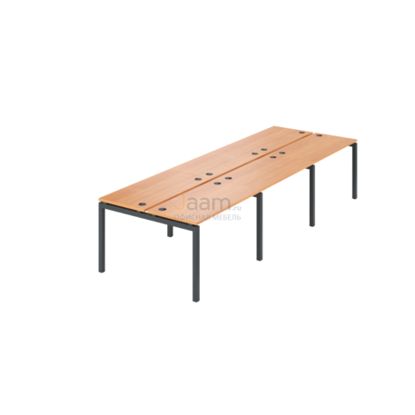Мебель для персонала Бенч двойной на 6 рабочих мест АМБ-002.60-6