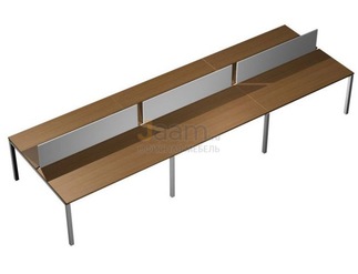 Мебель для персонала Рабочая станция с настольными экранами ДСП (белый премиум) КВ 0131-3