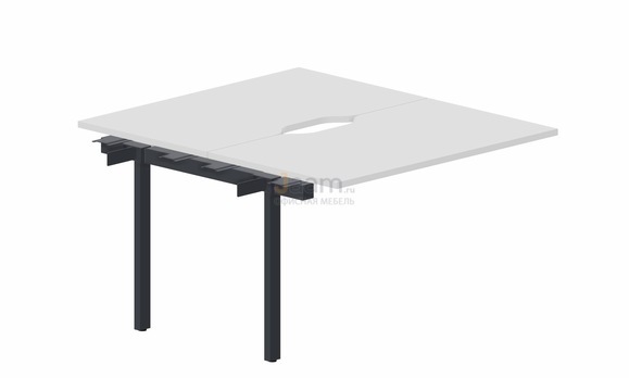 Мебель для персонала Составной стол на 2 рабочих места PEN2TPV127 - (2 эргономичных выреза) приставной элемент