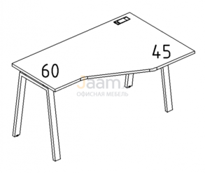 Мебель для персонала Стол эргономичный правый "Техно" на металлокаркасе TRE Б3 054 БП