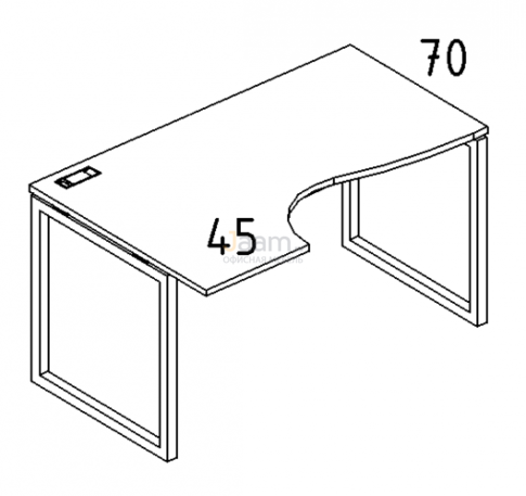Мебель для персонала Стол эргономичный левый "Классика" на металлокаркасе QUATTRO Б4 045 БП