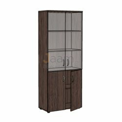 Мебель для персонала Офисный шкаф со стеклом пр./бронза ЛФ217