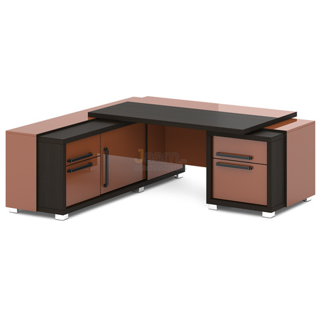 Кабинет руководителя Стол руководителя с греденцией и тумбой L-113пр/л