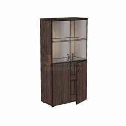 Мебель для персонала Офисный шкаф низкий со стеклом ЛФ223